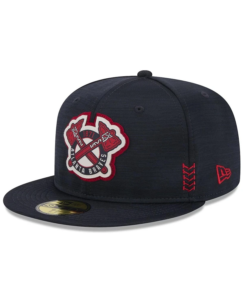 New Era Men's Navy Atlanta Braves 2024 Clubhouse 59FIFTY Fitted Hat