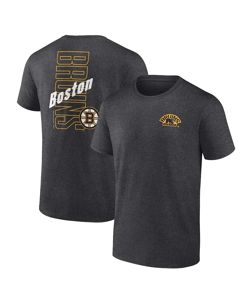 Fanatics Men's Heather Charcoal Boston Bruins Backbone T-Shirt