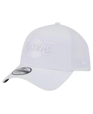 New Era Men's White Los Angeles Lakers A-Frame 9FORTY Adjustable Hat