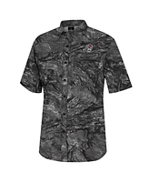 Colosseum Men's Charcoal Nc State Wolfpack Realtree Aspect Charter Full-Button Fishing Shirt