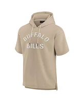 Fanatics Signature Men's and Women's Khaki Buffalo Bills Elements Super Soft Fleece Short Sleeve Pullover Hoodie