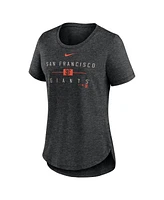 Nike Women's Heather Black San Francisco Giants Knockout Team Stack Tri-Blend T-Shirt