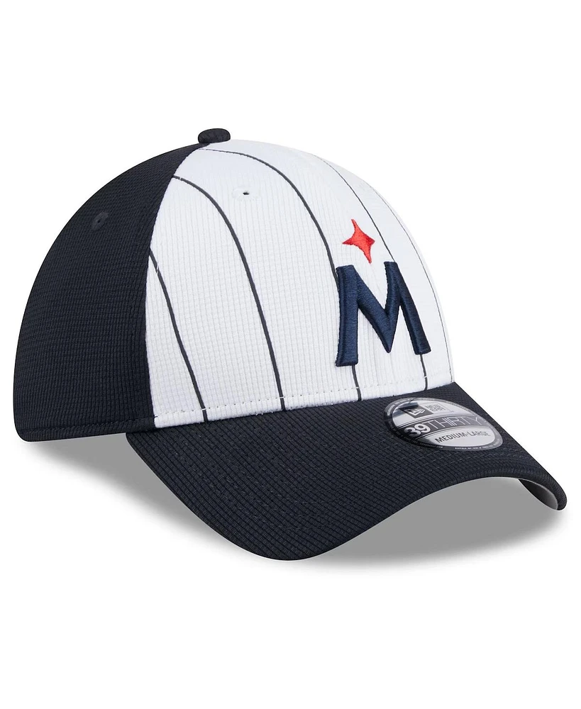 New Era Men's White Minnesota Twins 2024 Batting Practice 39THIRTY Flex Hat