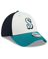 New Era Men's Cream Seattle Mariners 2024 Batting Practice 39THIRTY Flex Hat