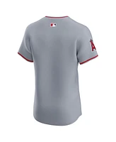 Nike Men's Gray Los Angeles Angels Road Vapor Premier Elite Patch Jersey