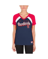 New Era Women's Navy St. Louis Cardinals Heathered Raglan V-Neck T-Shirt