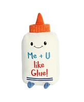 Aurora Medium Me + U Like Glue Just Sayin' Witty Plush Toy White 11"