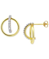Giani Bernini Cubic Zirconia Orbital Hoop Earrings in Sterling Silver & 18k Gold-Plate, Created for Macy's