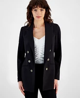 Bar Iii Women's Peak-Lapel Open-Front Long-Sleeve Blazer, Created for Macy's