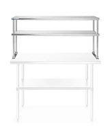 Gridmann Nsf Commercial Stainless Steel Double Overshelf 48" x 12" for Prep & Work Table