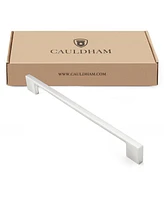 Cauldham 10 Pack Solid Kitchen Cabinet Pulls Handles (9" Hole Centers) - Modern Thin Profile Drawer/Door Hardware - Style M255 - Satin Nickel