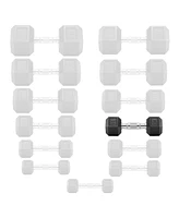 Philosophy Gym Rubber Coated Hex Dumbbell Hand Weights, 15 lb Pair