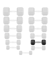 Philosophy Gym Rubber Coated Hex Dumbbell Hand Weights, 12 lb Pair