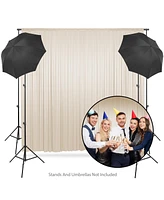 Lann's Linens Set of 2 Photography Backdrop Curtains, 5ft x 10ft Ivory Wedding Photo Background