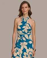 Donna Karan Women's Floral-Print Halter-Neck Dress