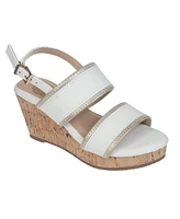 Vince Camuto Big Girl's Casual Wedge with Shimmer Detail Binding Polyurethane Sandals