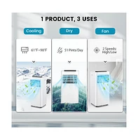 Slickblue Portable Air Conditioner with Fan Dehumidifier Sleep Mode