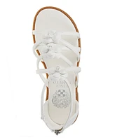 Vince Camuto Big Girl's Fashion Sandal with 3D Layered Flowers Polyurethane Sandals