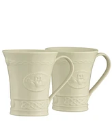 Belleek Pottery Claddagh Mugs, Set of 2