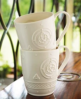 Belleek Pottery Celtic Mugs, Set of 2