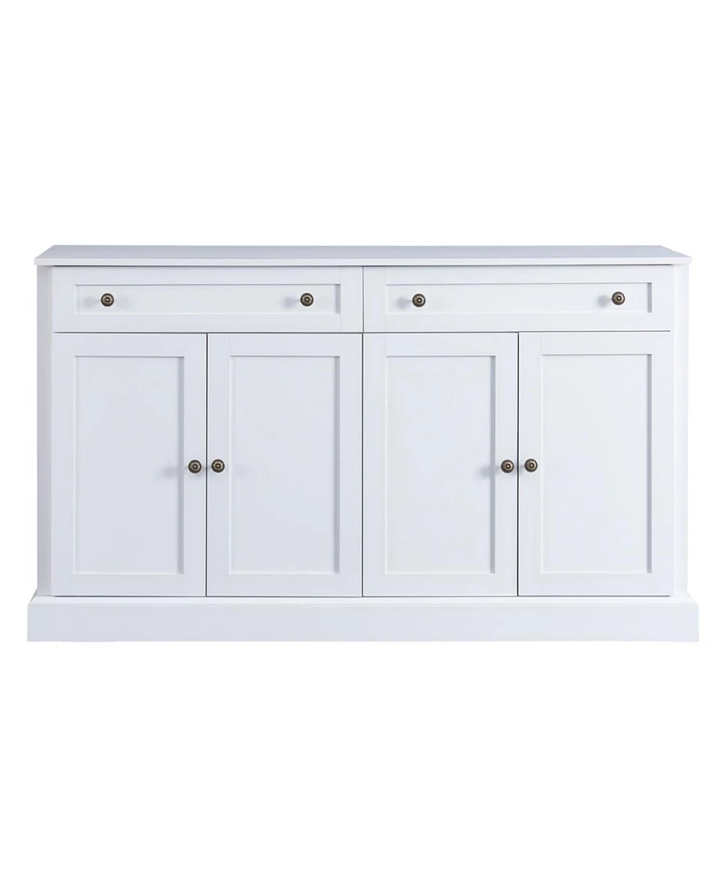 Simplie Fun Kitchen Sideboard Storage Buffet Cabinet With 2 Drawers & 4 Doors Adjustable Shelves