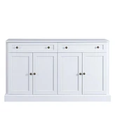 Simplie Fun Kitchen Sideboard Storage Buffet Cabinet With 2 Drawers & 4 Doors Adjustable Shelves