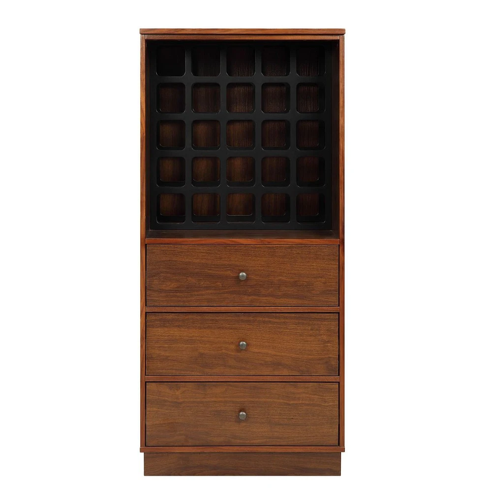 Simplie Fun Wiesta Wine Cabinet in Walnut