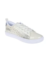 Bebe Big Girl's Low Profile Sneaker with Metallic Print and Holographic Counter Polyurethane Sneakers