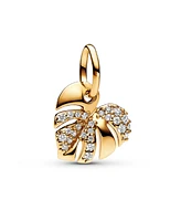 Pandora 14K Gold-Plated Sparkling Monstera Leaf Dangle Charm