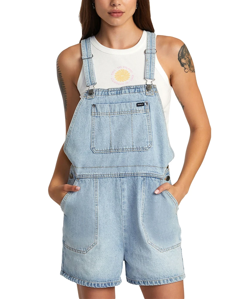 Rvca Juniors' Succession Denim Shortalls