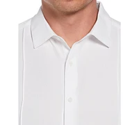 Cubavera Men's Textured One-Tuck Panel Short Sleeve Button-Down Shirt