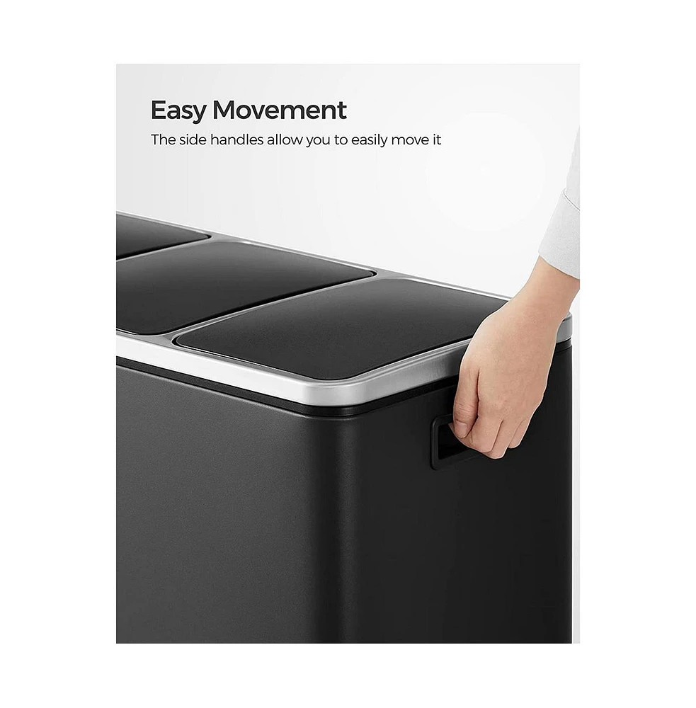 Slickblue Trash Can With 3 Compartments