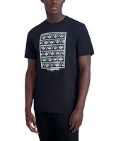 Karl Lagerfeld Paris Men's Multiplied Kocktail Karl Square Logo Graphic T-Shirt