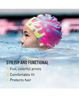 Finis Girls Mermaid Silicone Cap - Fun Swim with a Universal Fit 100% Rippled Edge for Watertight Seal