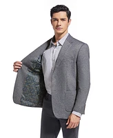 Duchamp London Men's Grey Solid Stretch Sport Coat