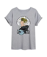 Hybrid Apparel Trendy Juniors Mermaid Graphic Oversized Tee
