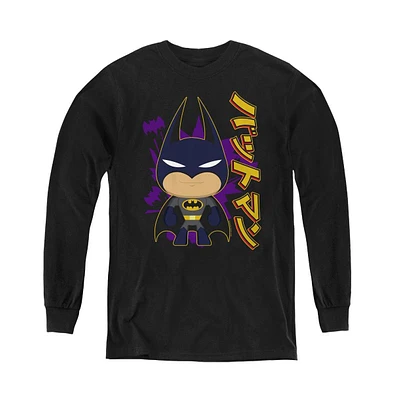 Batman Boys Youth Cute Kanji Long Sleeve Sweatshirt