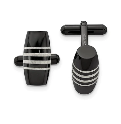 Chisel Stainless Steel Polished Ip-plated Cufflinks