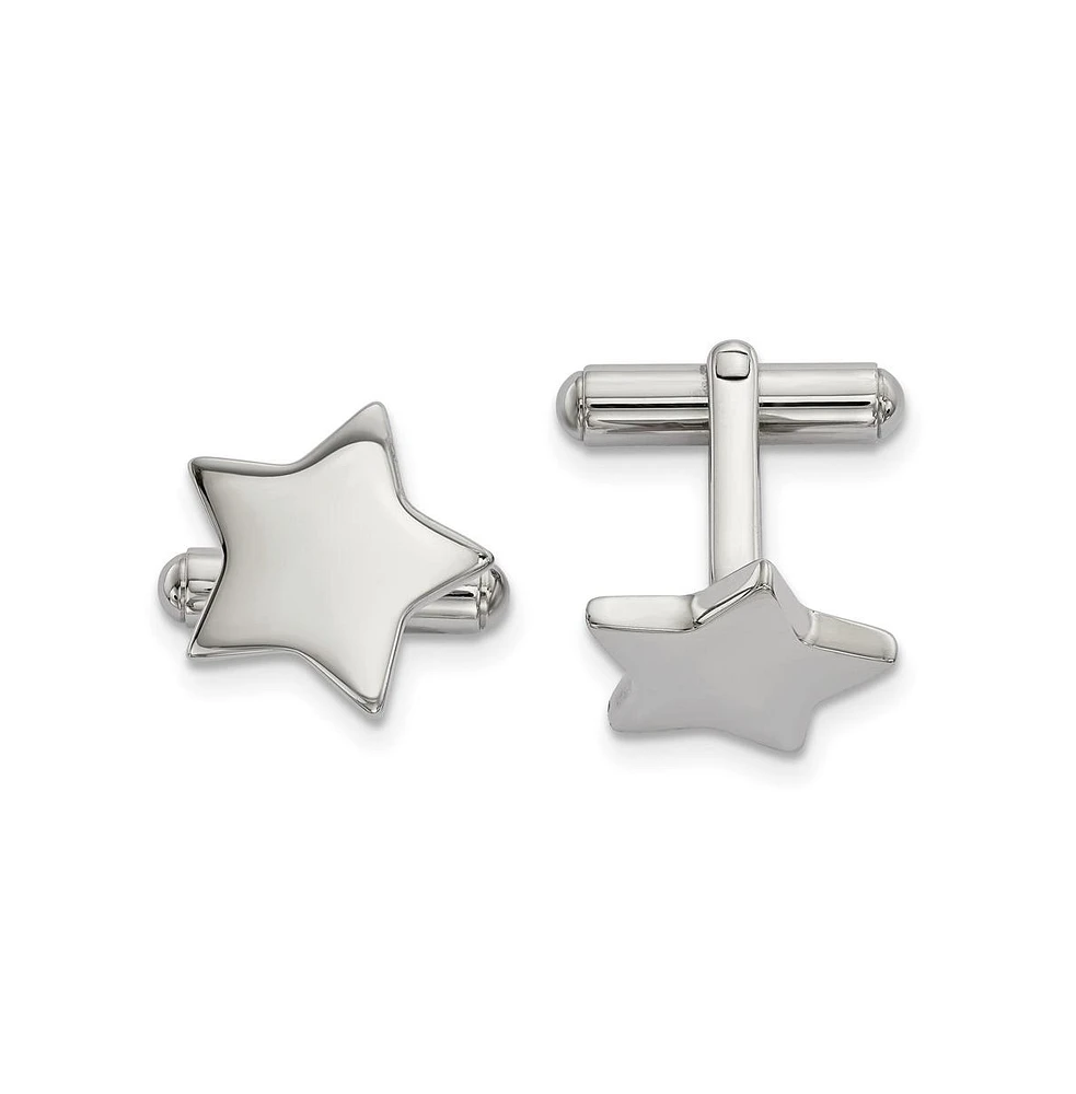 Chisel Stainless Steel Polished Star Cufflinks