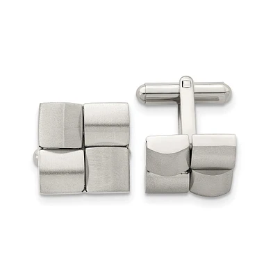 Chisel Stainless Steel Brushed Cufflinks