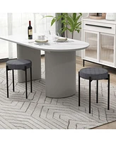 Bar Stools Set of 4 Home Upholstered with Metal Legs & Anti-slip Foot Pads Light