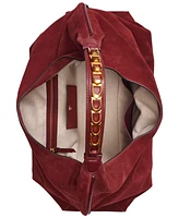 Donna Karan Bellmore Extra Large Suede Hobo With Bezel Strap