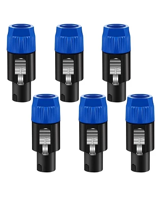 5 Core Speakon 6 Piece High Quality Audio Jack Male Audio Pin Speaker Adapter Connector Units - Spkn Blu 6PCS