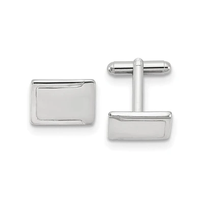 Diamond2Deal Silver-tone Engravable Cuff Links