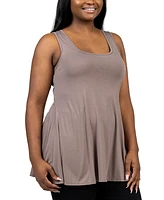 24seven Comfort Apparel Plus Size Sleeveless Tunic Tank Top