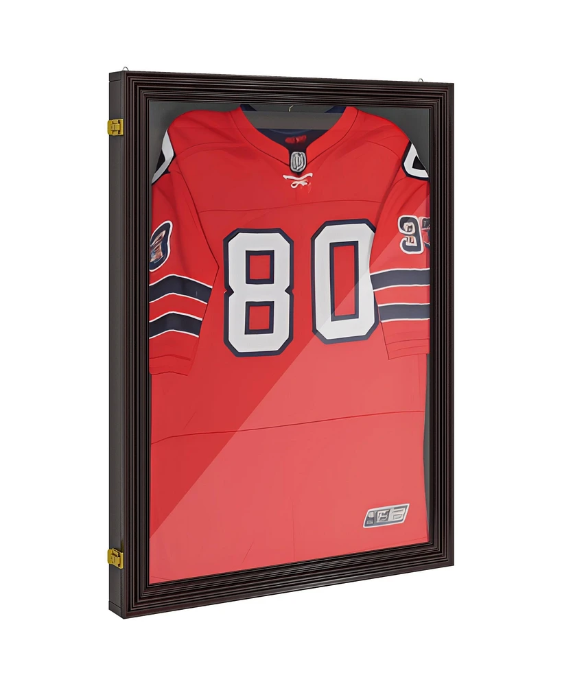 Homcom 26" x 35" Uv-Resistant Sports Jersey Frame Display Case, Brown