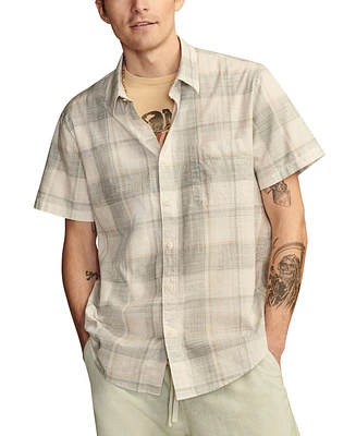 Lucky Brand Men's Plaid San Gabriel Short Sleeve 1 Pocket Shirt