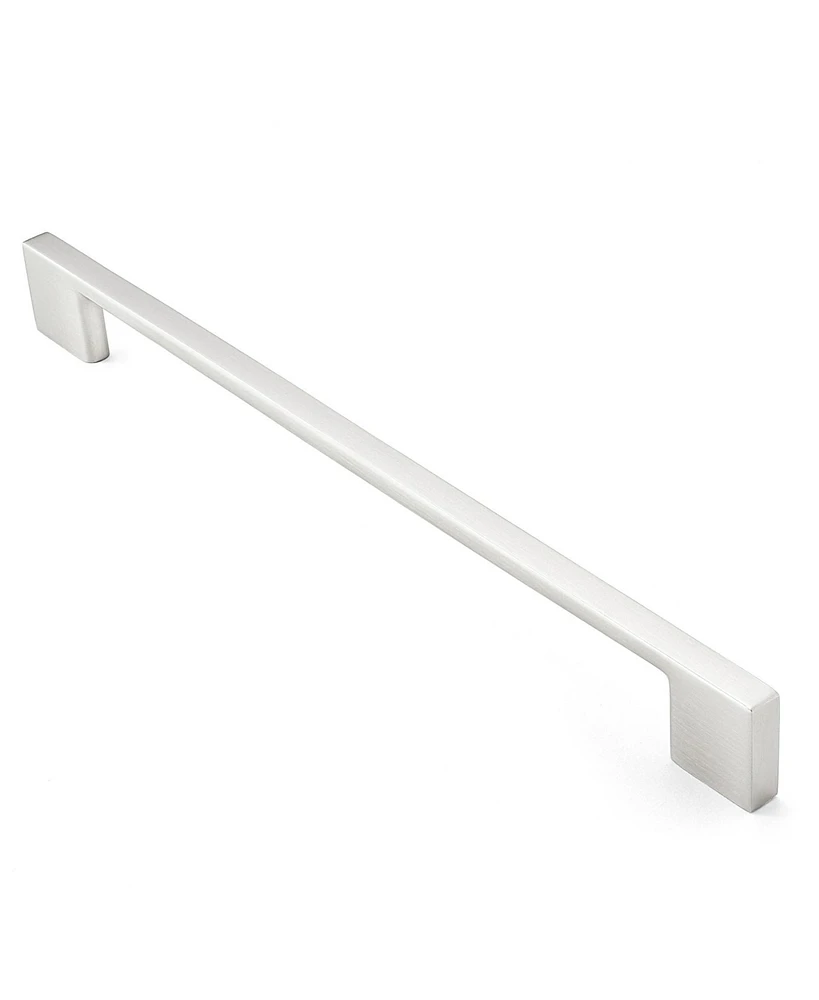 5 Pack Modern Kitchen Cabinet Handles 8.88" Satin Nickel- Cauldham