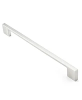 5 Pack Modern Kitchen Cabinet Handles 8.88" Satin Nickel- Cauldham