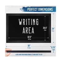 Hbcy Creations Wall Mounted Magnetic Chalkboard with Wooden Frame